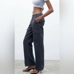 Zara Cargo Pants in navy